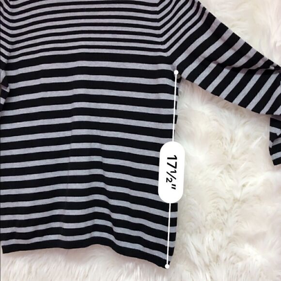 Faded Glory 1X striped half-button up sweater - Picture 4 of 8